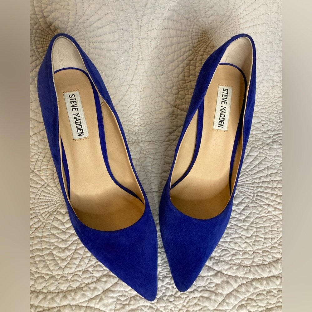 Steve Madden Women’s Blue Suede Pointed-toe Stilettos Pumps High Heels Size 8.5 - Picture 2 of 14